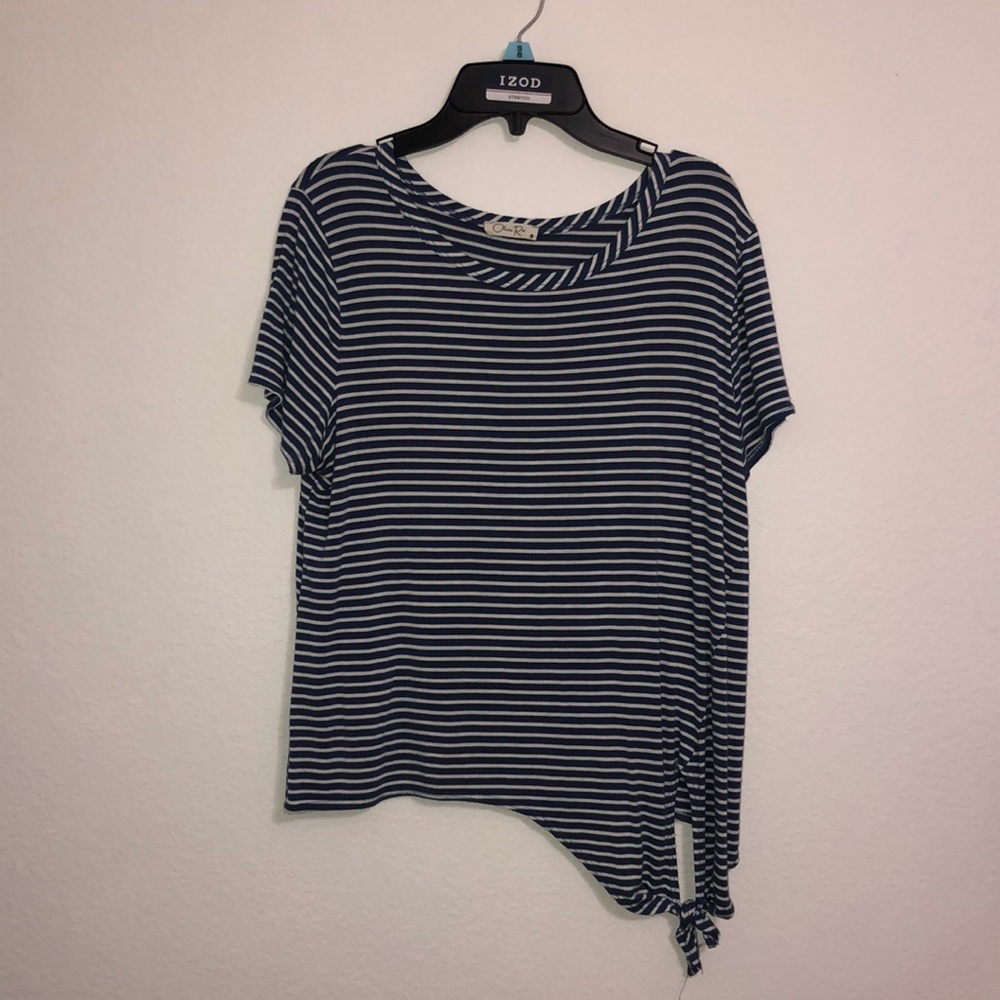Striped navy blue blouse